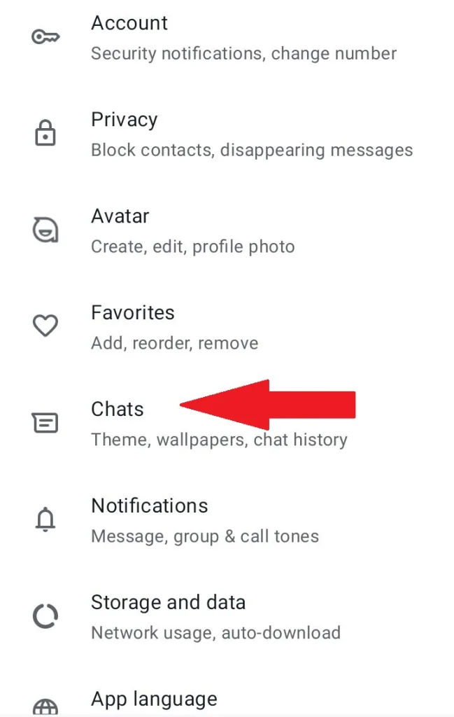 Chats Chats para respaldo