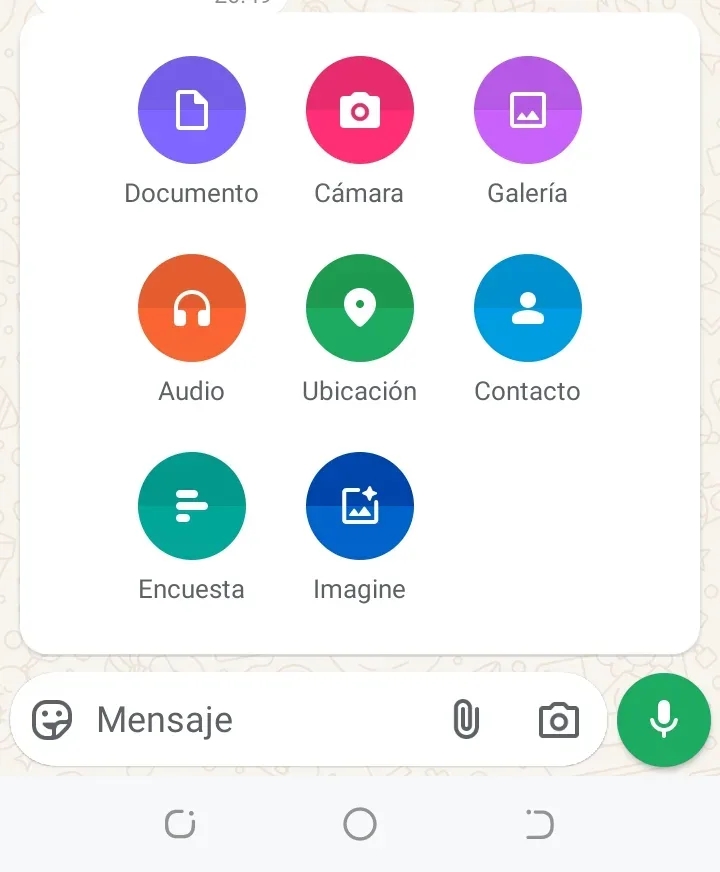 Seleccionar imagen en whatsapp Plus