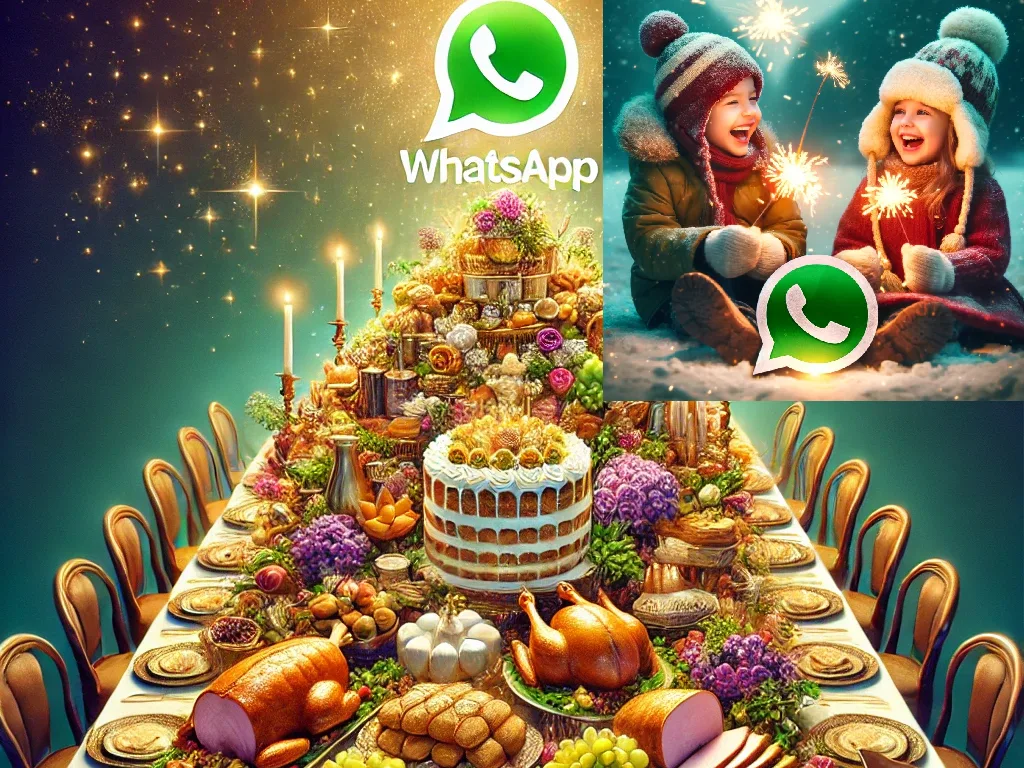 Fiesta en la víspera de Año Nuevo en whatsapp Plus
