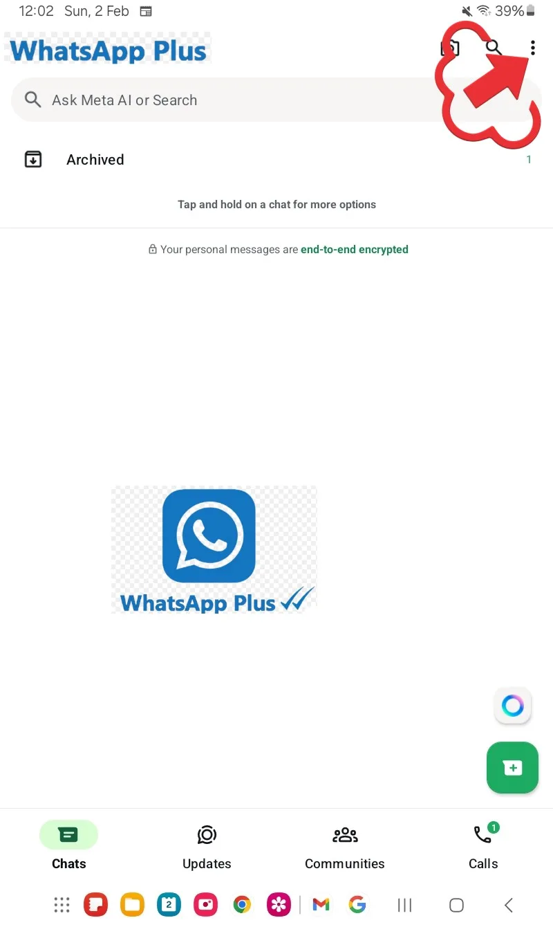 Toca el menú de tres puntos